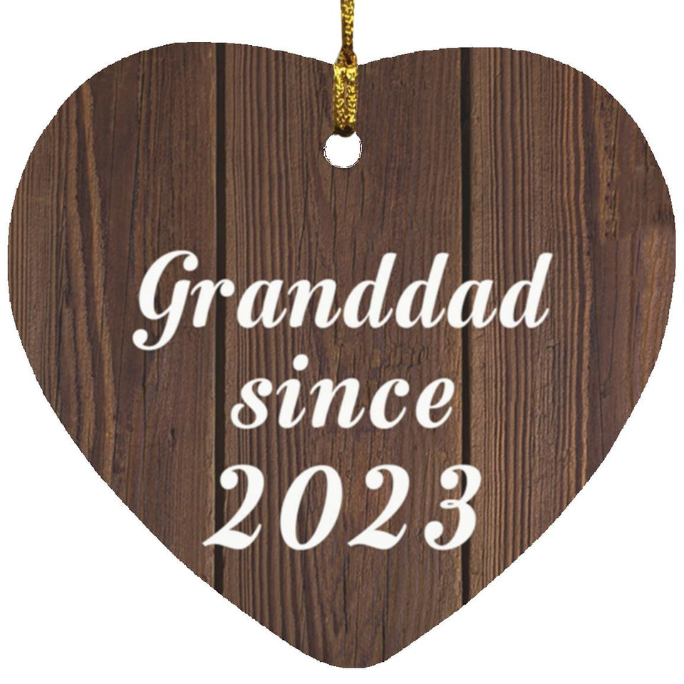 Granddad Since 2023 - Heart Ornament D