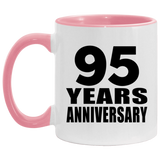 95th Anniversary 95 Years - 11oz Accent Mug Pink