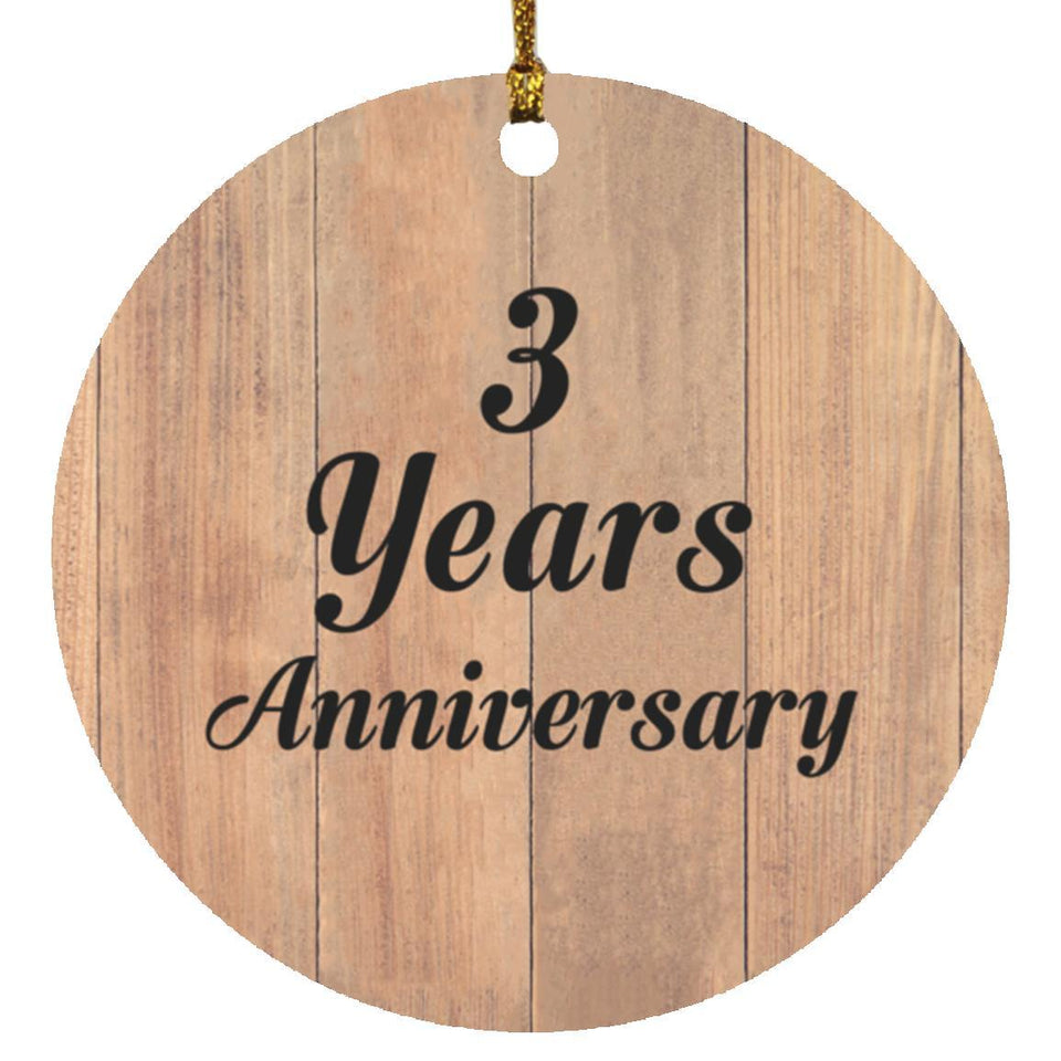 3rd Anniversary 3 Years Anniversary - Circle Ornament C