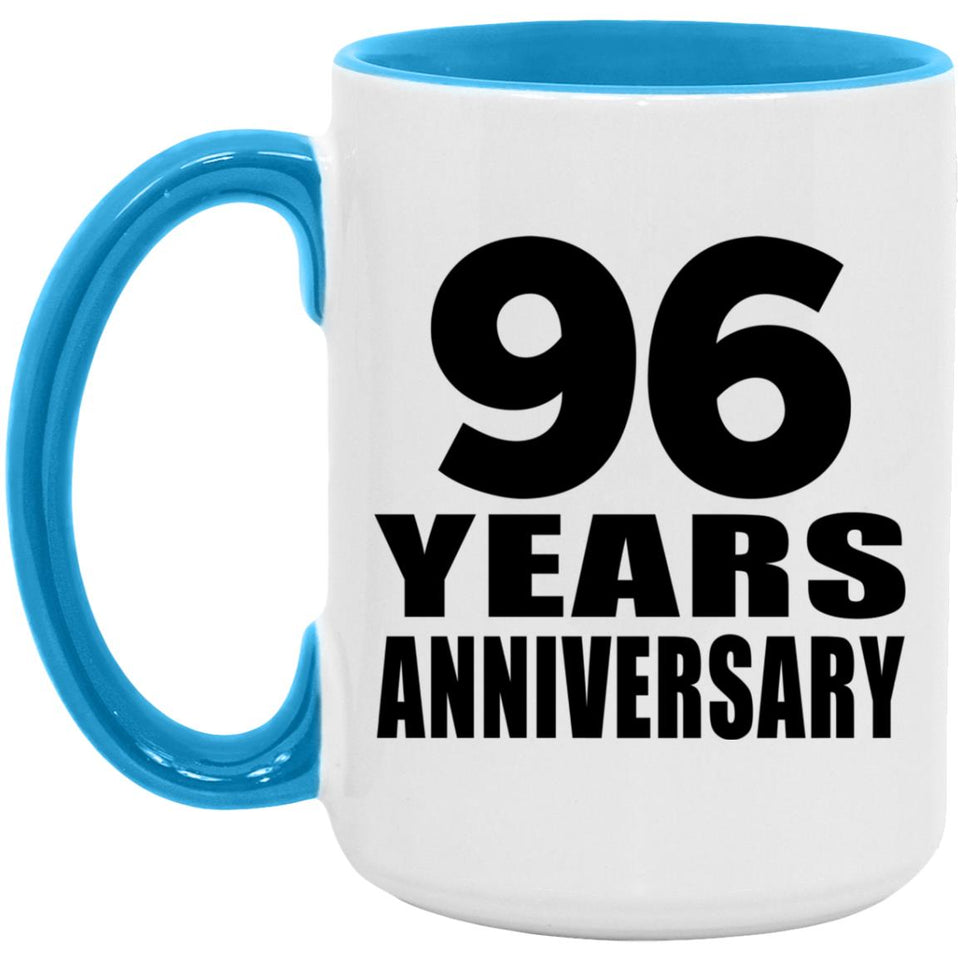 96th Anniversary 96 Years - 15oz Accent Mug Blue