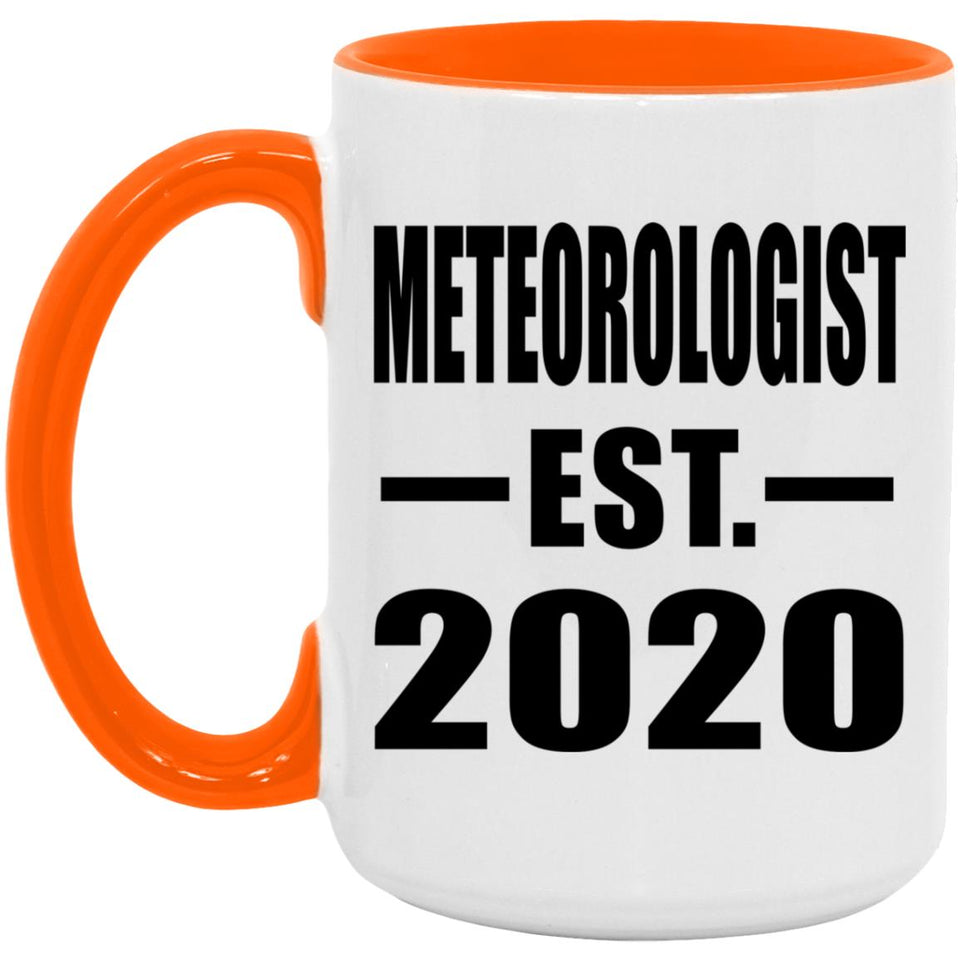 Meteorologist Established EST. 2020 - 15oz Accent Mug Orange