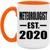 Meteorologist Established EST. 2020 - 15oz Accent Mug Orange