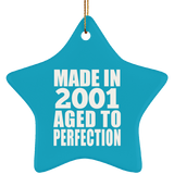 23rd Birthday Made In 2001 Aged to Perfection - Star Ornament