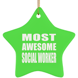 Most Awesome Social Worker - Star Ornament