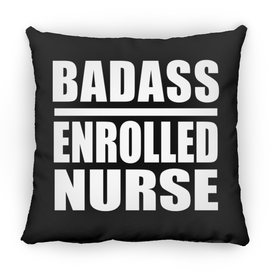 Badass Enrolled Nurse - Throw Pillow Black