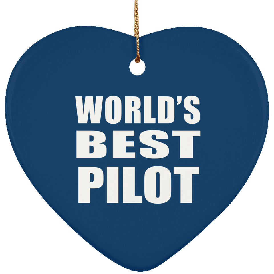 World's Best Pilot - Heart Ornament