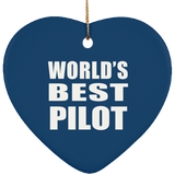 World's Best Pilot - Heart Ornament