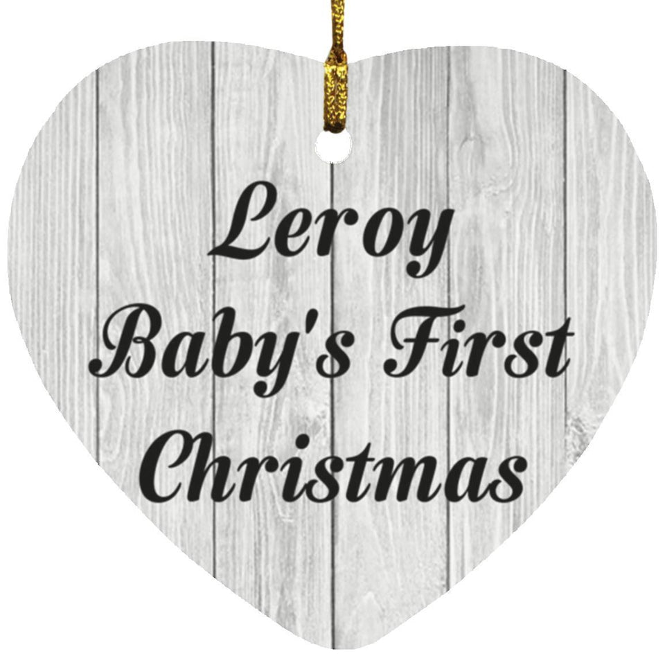 Leroy Baby's First Christmas - Heart Ornament F