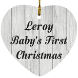Leroy Baby's First Christmas - Heart Ornament F