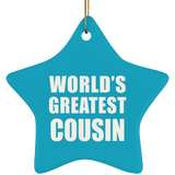 World's Greatest Cousin - Star Ornament