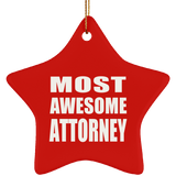 Most Awesome Attorney - Star Ornament