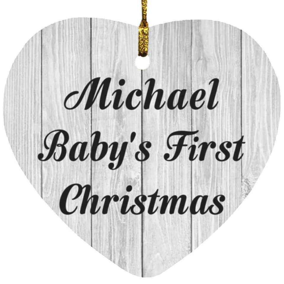 Michael Baby's First Christmas - Heart Ornament F
