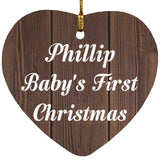 Phillip Baby's First Christmas - Heart Ornament D