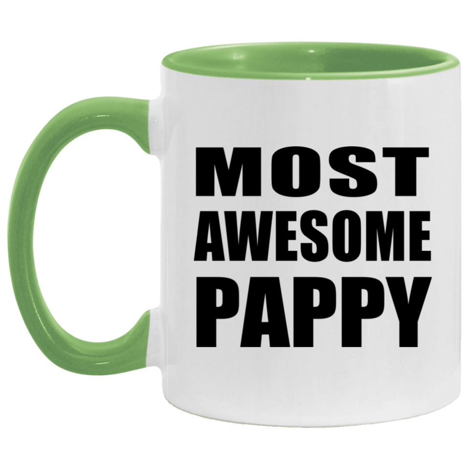 Most Awesome Pappy - 11oz Accent Mug Green