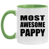 Most Awesome Pappy - 11oz Accent Mug Green