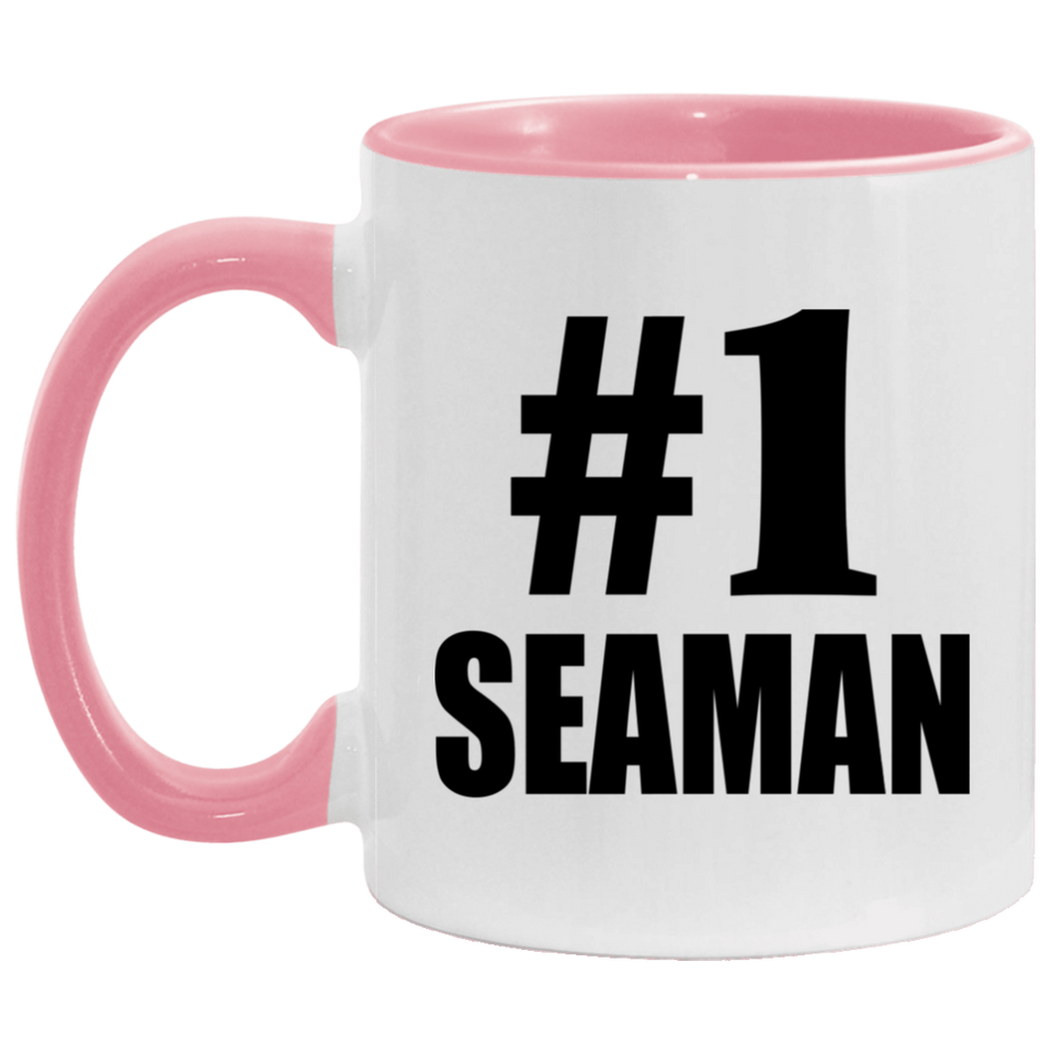 Number One #1 Seaman - 11oz Accent Mug Pink