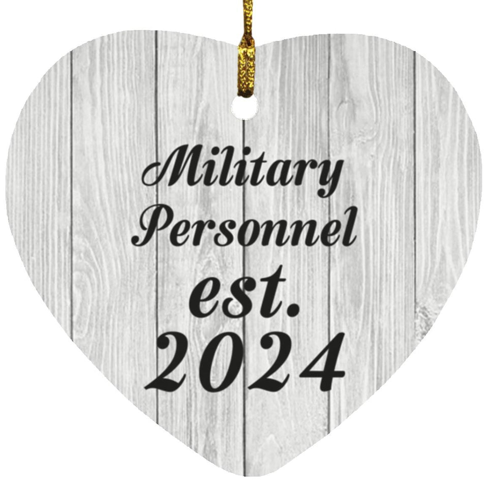Military Personnel Established Est. 2024 - Heart Ornament F