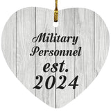 Military Personnel Established Est. 2024 - Heart Ornament F