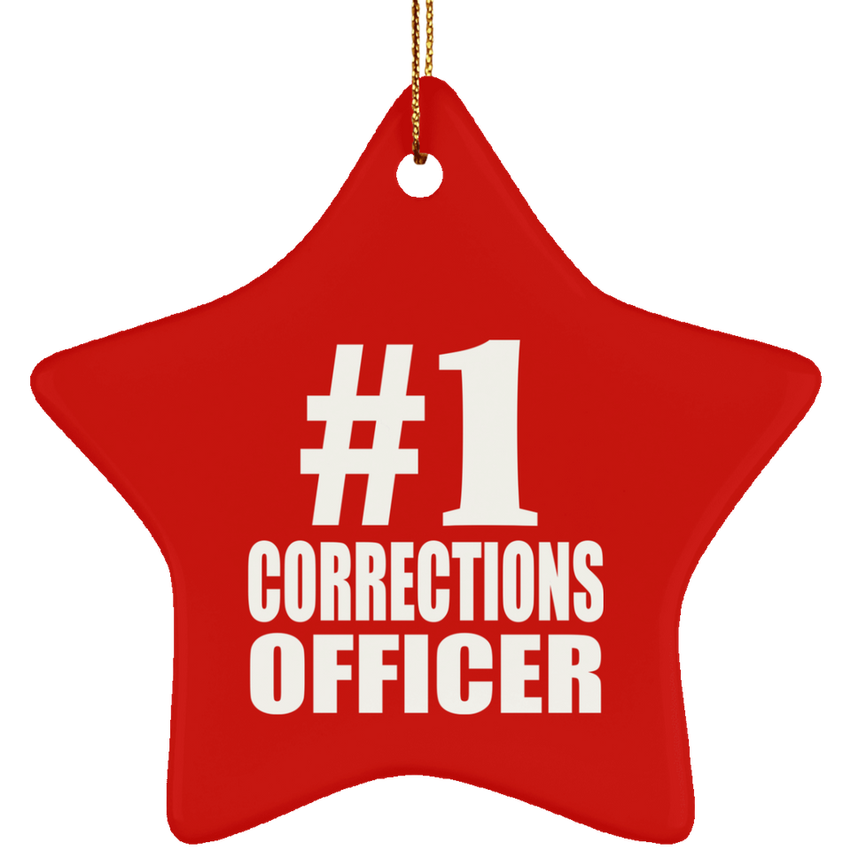 Number One #1 Corrections Officer - Star Ornament