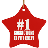 Number One #1 Corrections Officer - Star Ornament