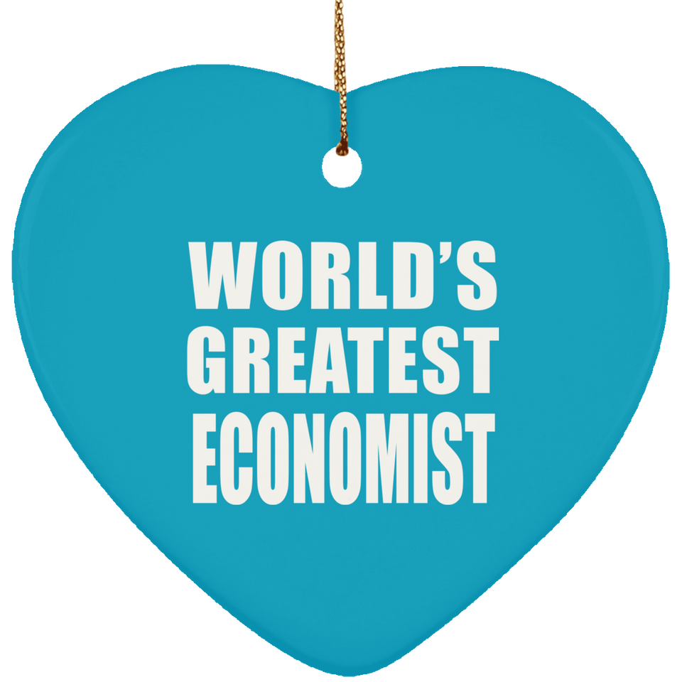 World's Greatest Economist - Heart Ornament