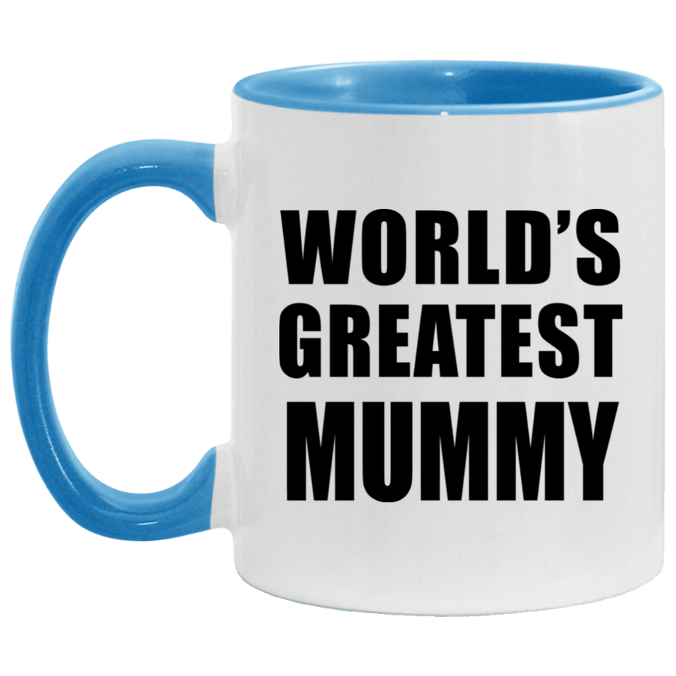 World's Greatest Mummy - 11oz Accent Mug Blue