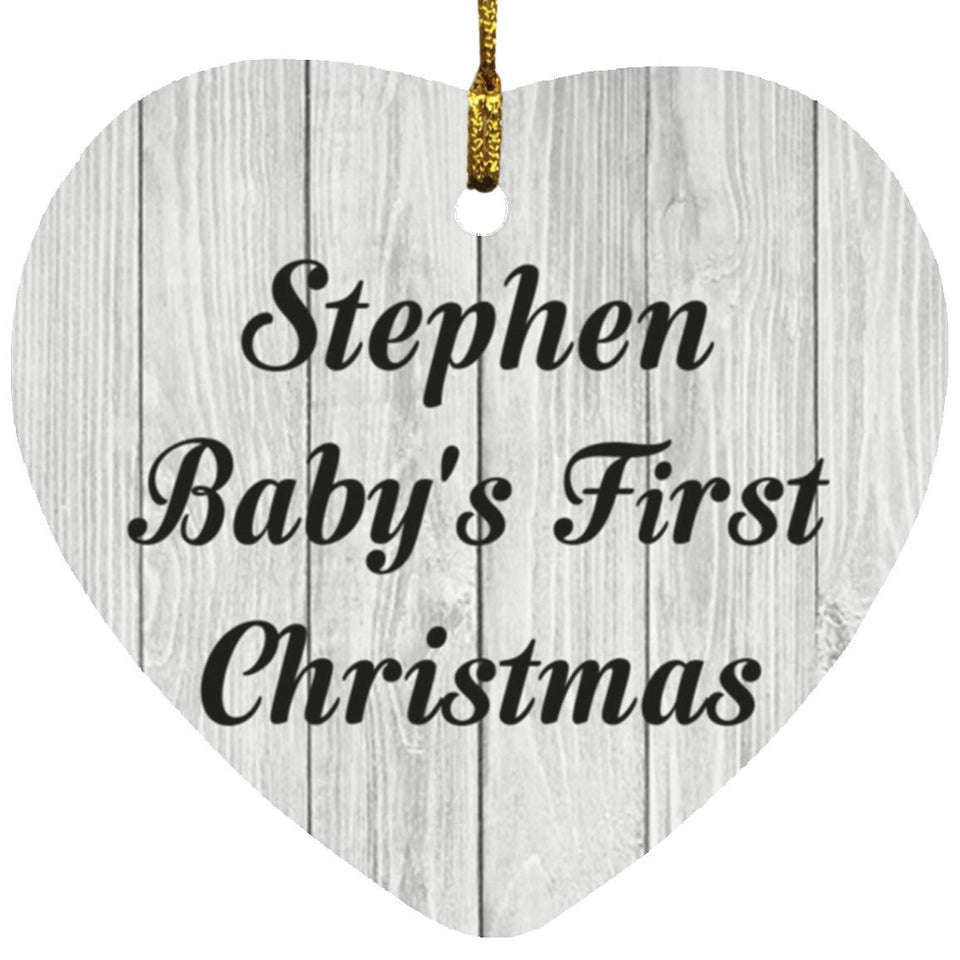 Stephen Baby's First Christmas - Heart Ornament F