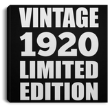 104th Birthday Vintage 1920 Limited Edition - Canvas Square