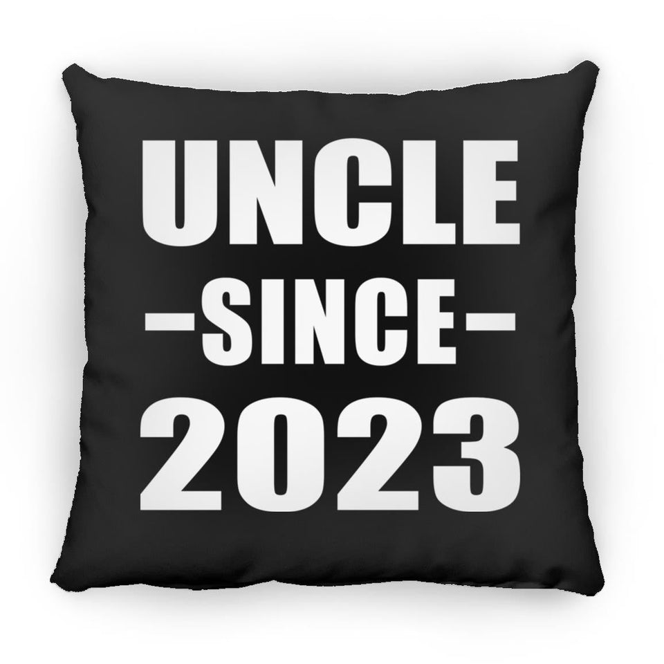 Uncle Since 2023 - Throw Pillow Black