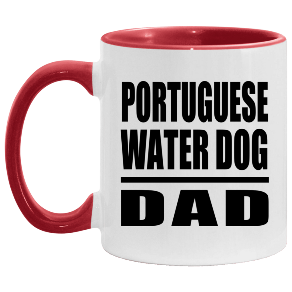 Portuguese Water Dog Dad - 11oz Accent Mug Red