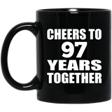 97th Anniversary Cheers To 97 Years Together - 11oz Coffee Mug Black