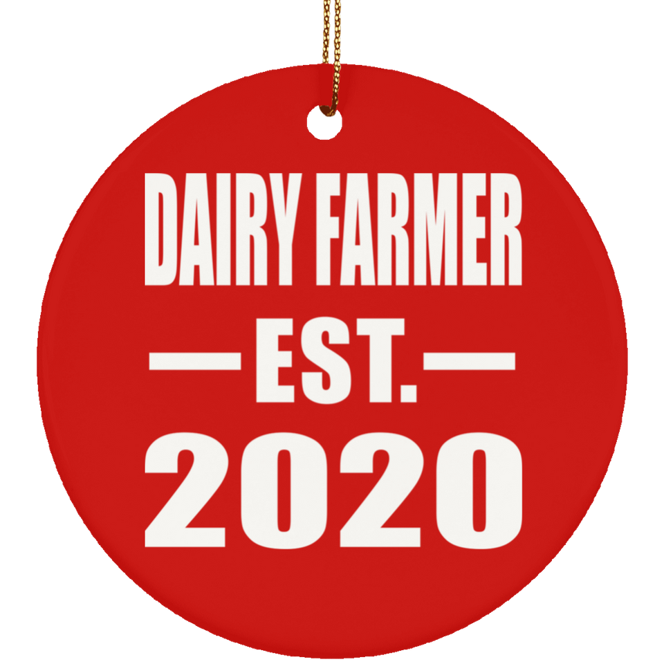 Dairy Farmer Established EST. 2020 - Circle Ornament