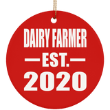 Dairy Farmer Established EST. 2020 - Circle Ornament