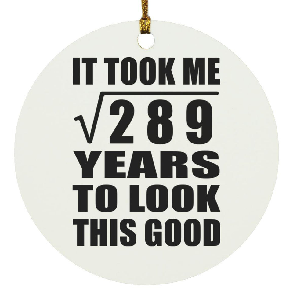 17th Birthday Took Square Root of 289 Years To Look Good - Circle Ornament