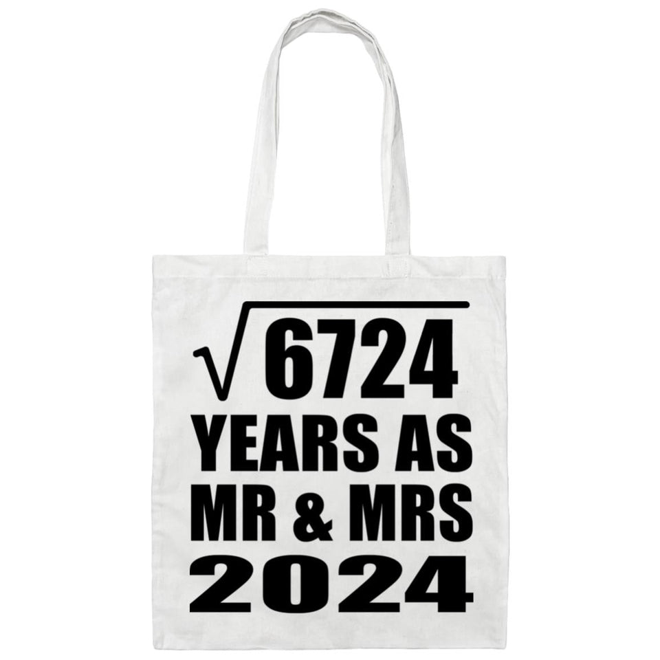 82nd Anniversary Square Root of 6724 Years As Mr & Mrs 2024 - Tote Bag White