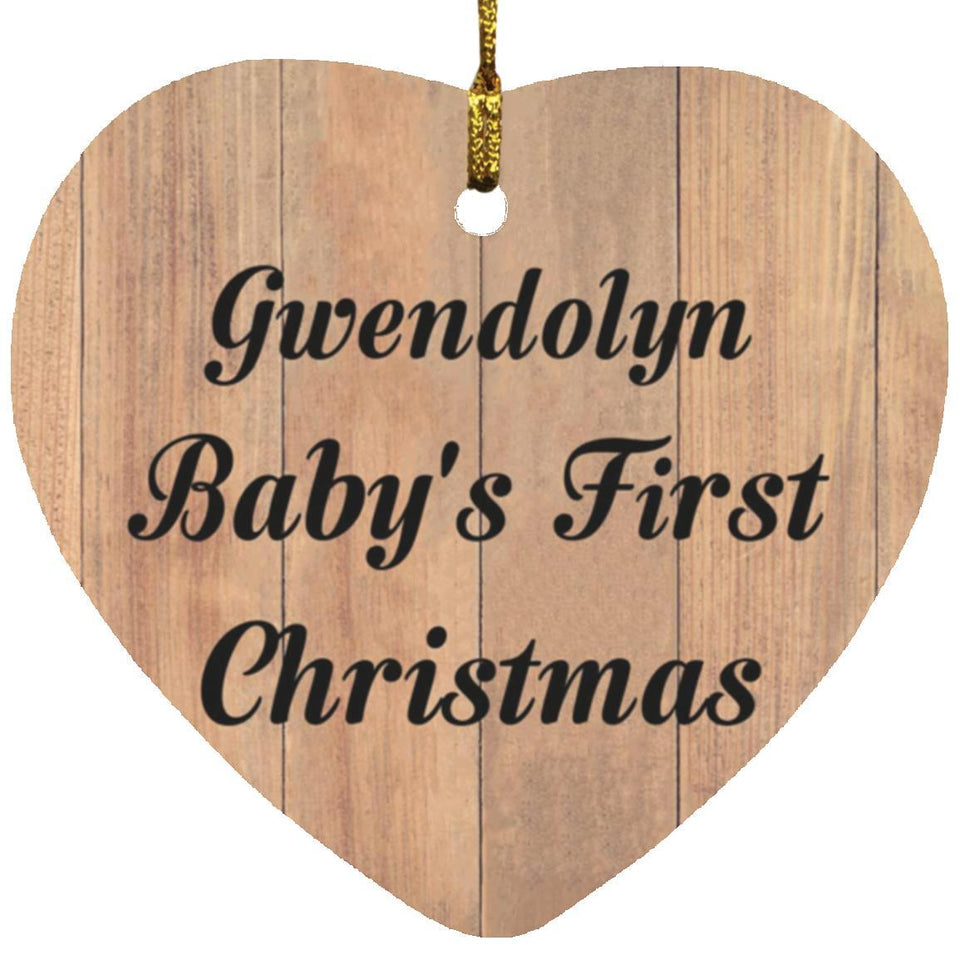 Gwendolyn Baby's First Christmas - Heart Ornament C