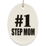 Number One #1 Step Mom - Oval Ornament