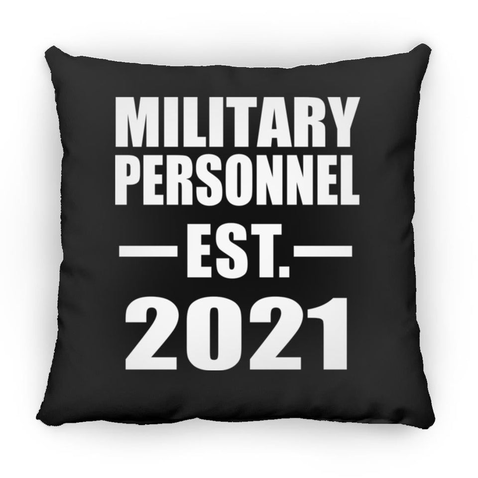 Military Personnel Established EST. 2021 - Throw Pillow Black