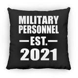 Military Personnel Established EST. 2021 - Throw Pillow Black