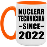 Nuclear Technician Since 2022 - 15oz Accent Mug Orange