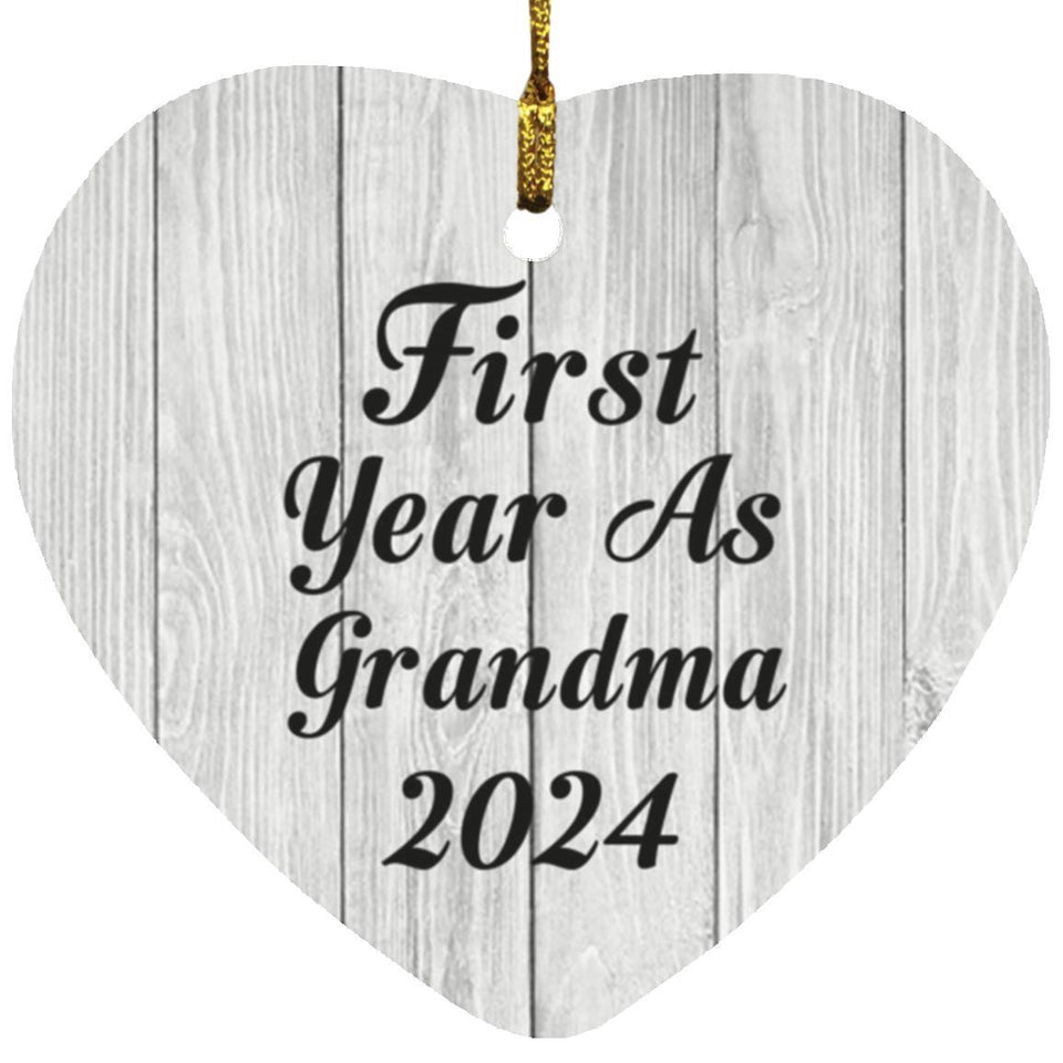 First Year As Grandma 2024 - Heart Ornament F