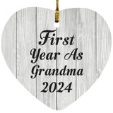 First Year As Grandma 2024 - Heart Ornament F