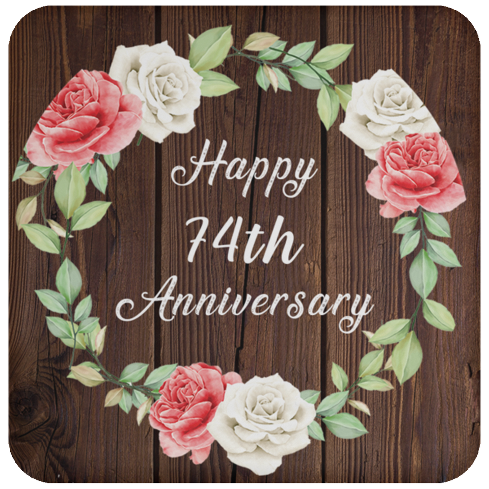 Happy 74th Anniversary - Drink Coaster A
