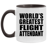 World's Greatest Flight Attendant - 11oz Accent Mug Black