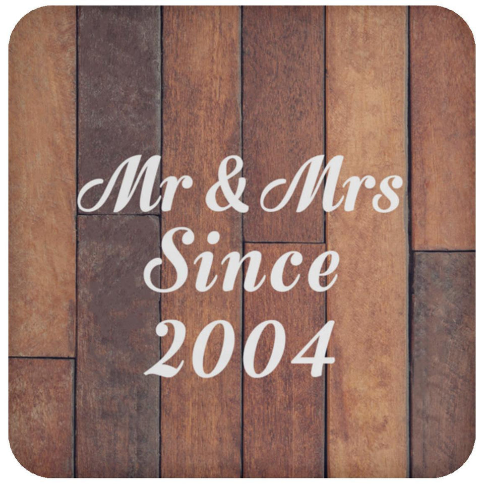 20th Anniversary Mr & Mrs Since 2004 - Drink Coaster E