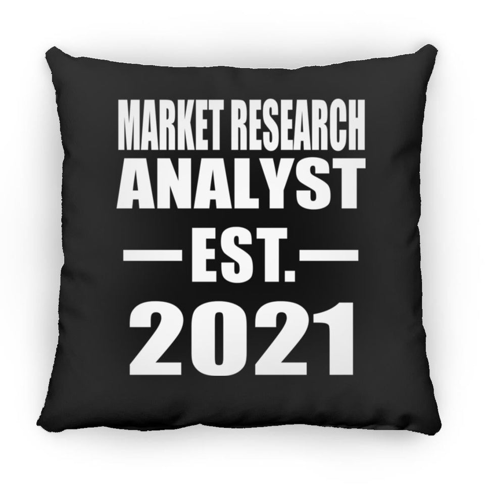 Market Research Analyst Established EST. 2021 - Throw Pillow Black