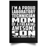 Proud Laboratory Technician Mom Of Awesome Son - Poster Portrait