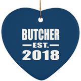 Butcher Established EST. 2018 - Heart Ornament