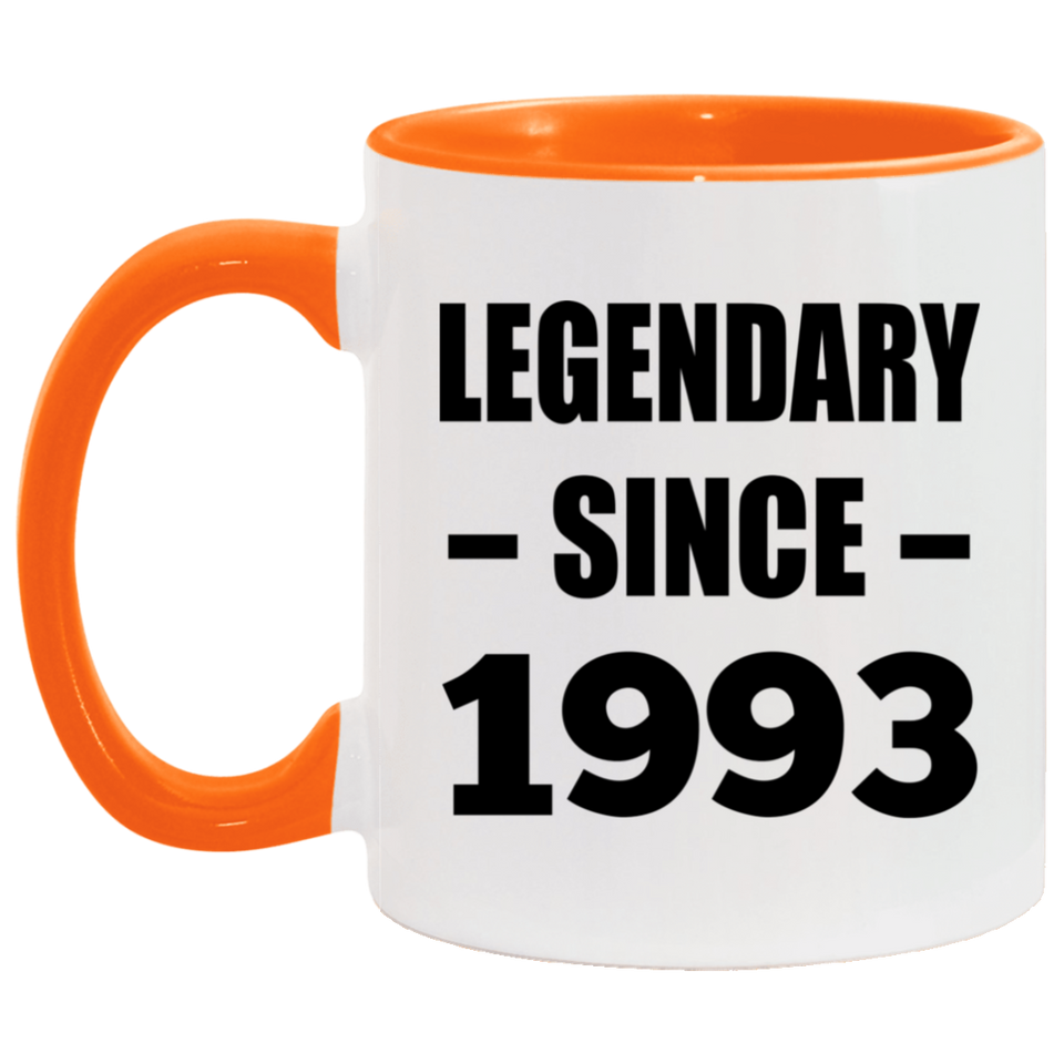 31st Birthday Legendary Since 1993 - 11oz Accent Mug Orange