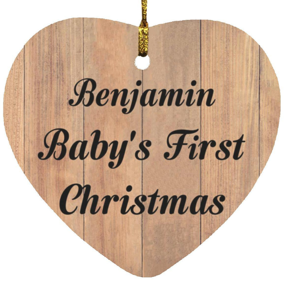 Benjamin Baby's First Christmas - Heart Ornament C
